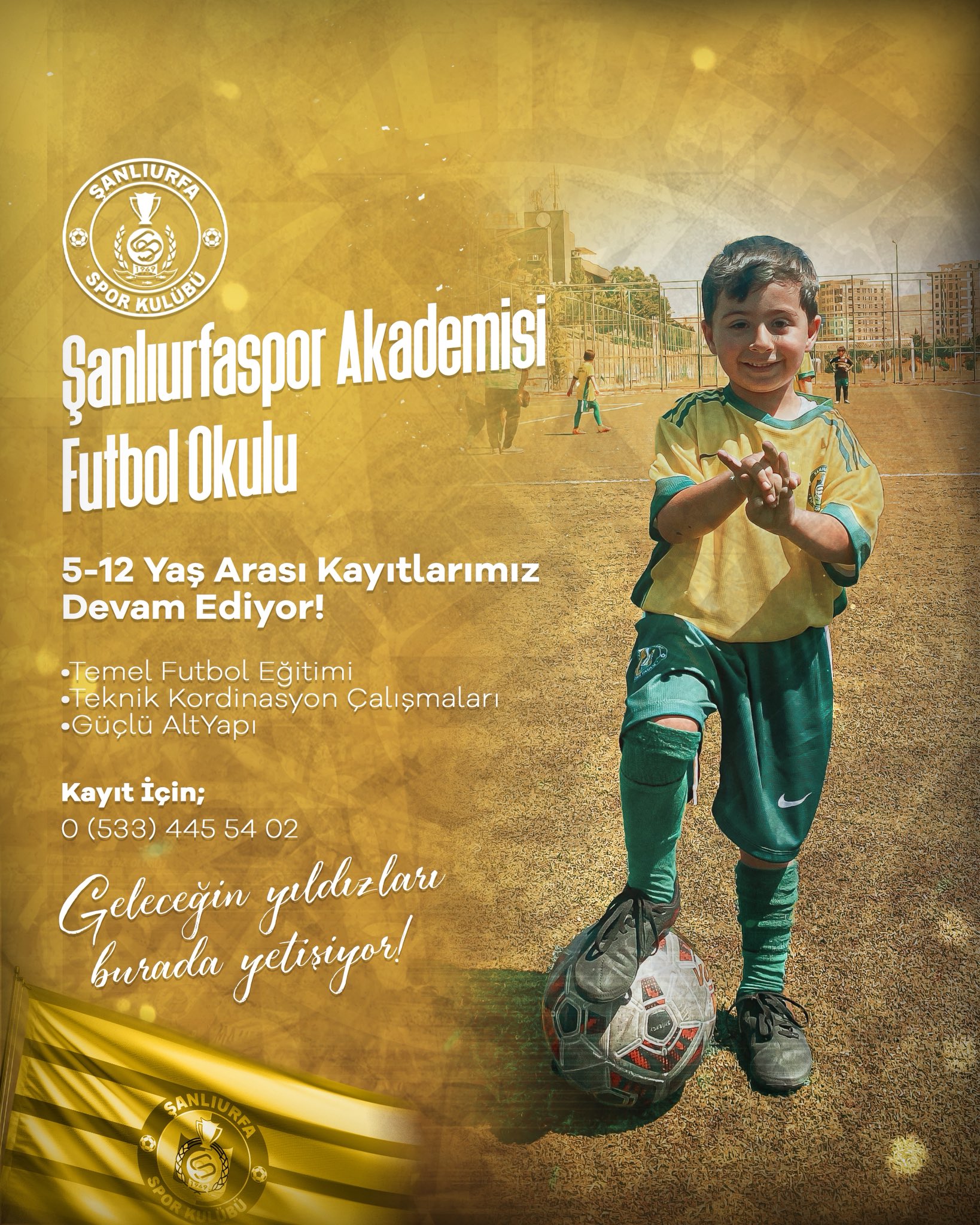 Şanlıurfaspor Akademisi Futbol Okulu'nda Kayıtlar Devam Ediyor